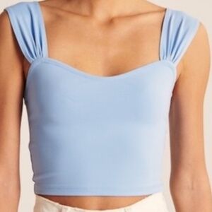 Abercrombie Soft A&F Seamless Fabric Sweetheart Blue Cropped Tank Top Size Small